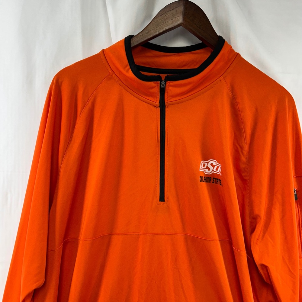 Colosseum Oklahoma State Cowboys Pullover Men XXL Orange 1/4 Zip Performance OSU - Picture 2 of 9